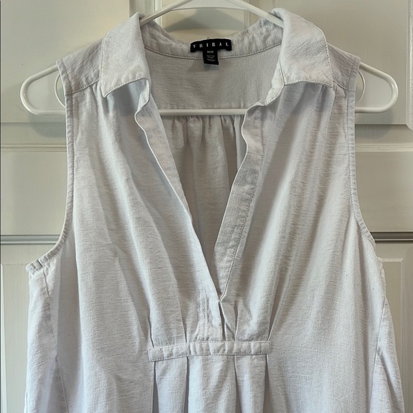 Tribal Sleeveless Flowy Shirt Dress Midi Length - Size Medium - Picture 3 of 14